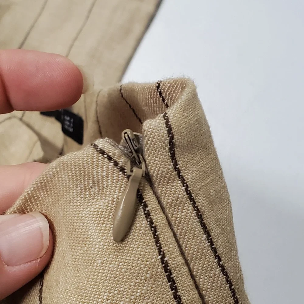 Zara Womens Linen Wide Leg Cuffed Pants Size S Academia High Rise Office Career